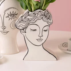 KARE Møbel Og Interiør > Favola Lady-vase, højde 25 cm, keramik, sort/hvid