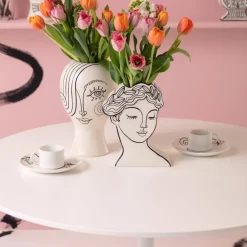 KARE Møbel Og Interiør > Favola Lady-vase, højde 25 cm, keramik, sort/hvid
