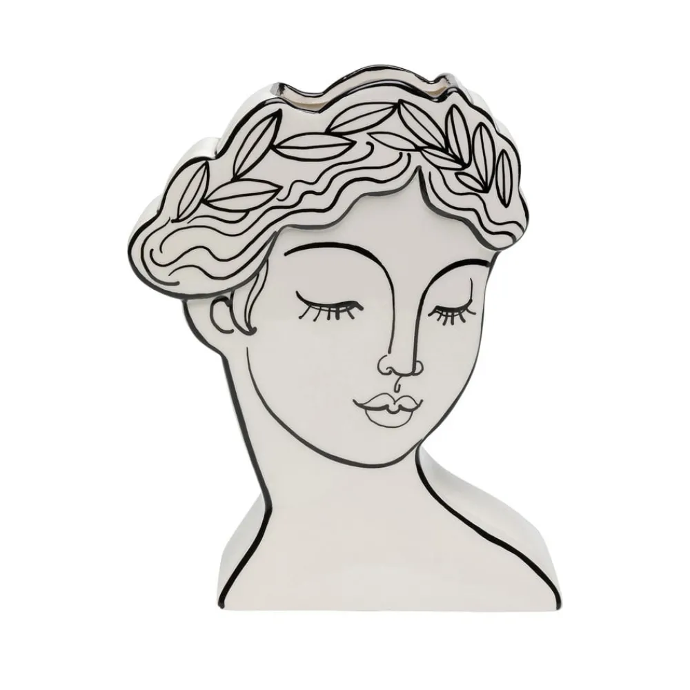 KARE Møbel Og Interiør > Favola Lady-vase, højde 25 cm, keramik, sort/hvid