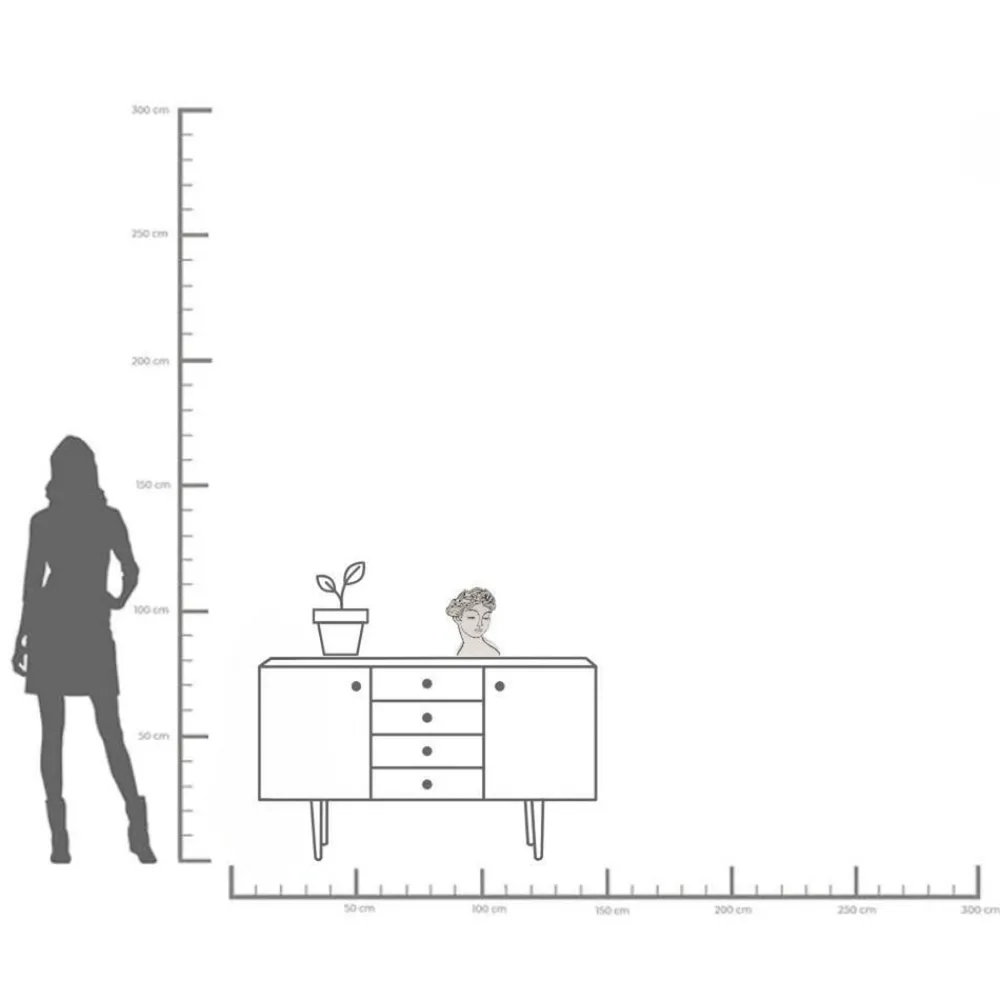 KARE Møbel Og Interiør > Favola Lady-vase, højde 25 cm, keramik, sort/hvid