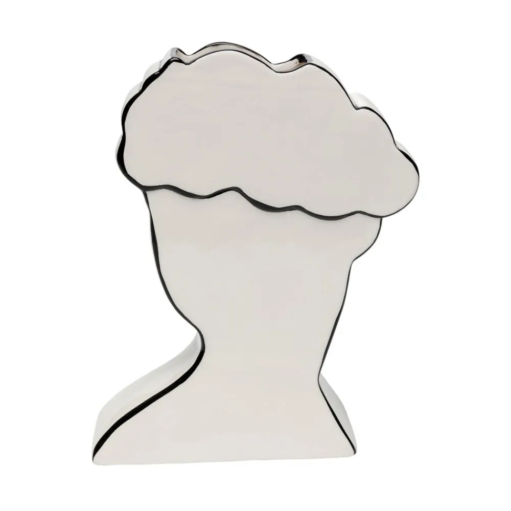 KARE Møbel Og Interiør > Favola Lady-vase, højde 25 cm, keramik, sort/hvid