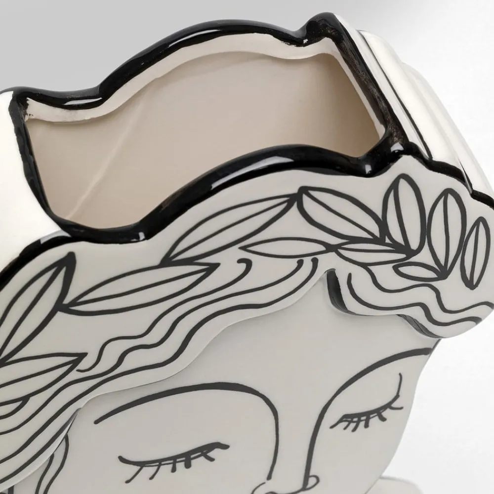 KARE Møbel Og Interiør > Favola Lady-vase, højde 25 cm, keramik, sort/hvid