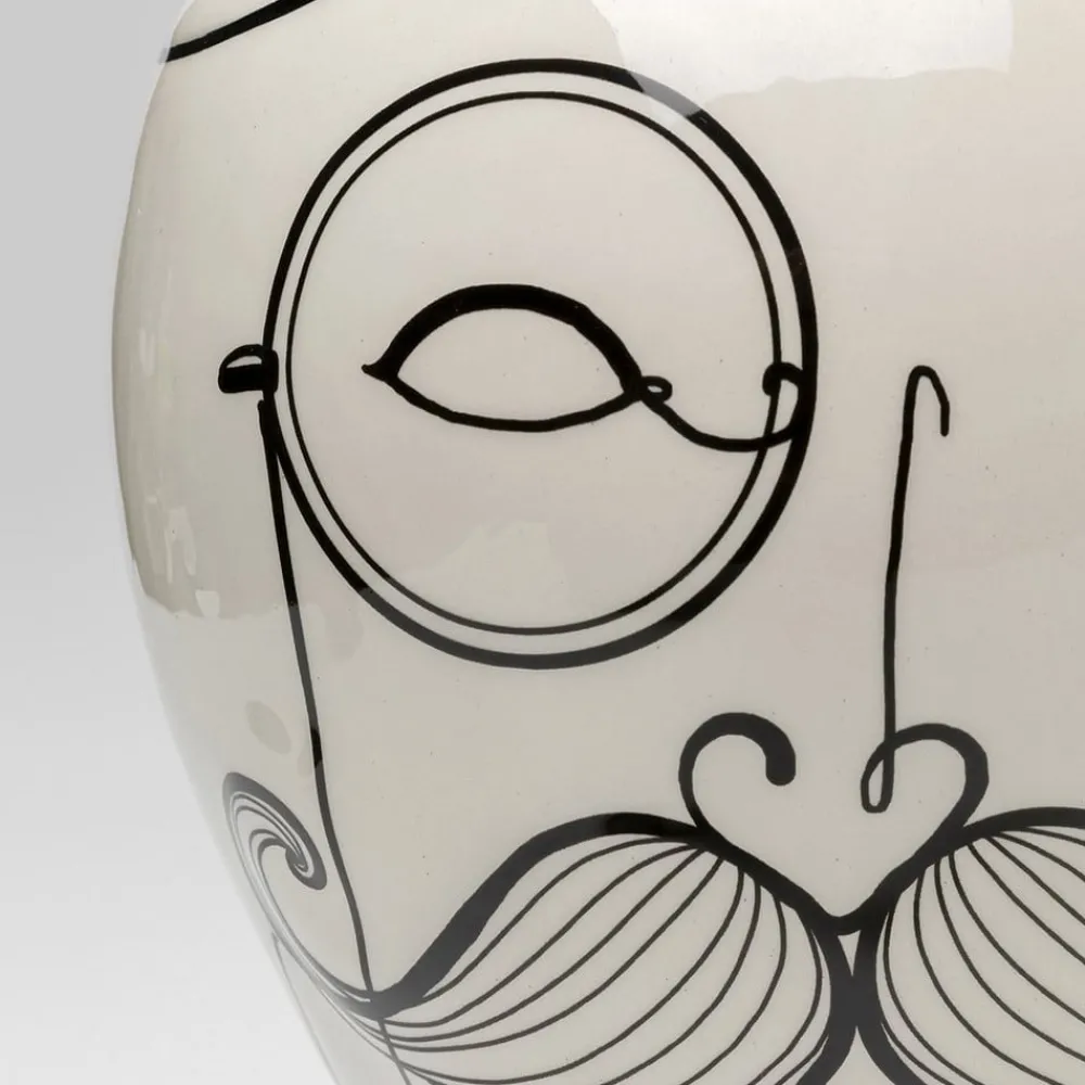 Møbel Og Interiør ^ KARE Favola Men-vase, højde 30 cm, keramik, sort/hvid