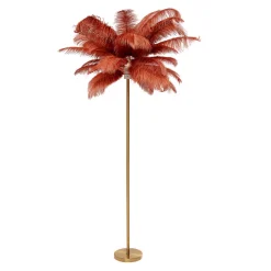 KARE Gulvlamper|Gulvlamper > Feather Palm gulvlampe med fjer, rustrød
