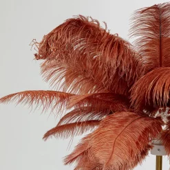 KARE Gulvlamper|Gulvlamper > Feather Palm gulvlampe med fjer, rustrød