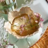 KARE Møbel Og Interiør > Flower Bloom dekorativ skål, creme/guld, håndlavet