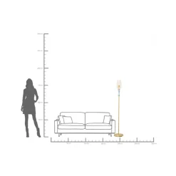 Gulvlamper|Gulvlamper ^ KARE gulvlampe Allegra, guld/blå/rosa, 165 cm høj, E14