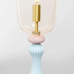 Gulvlamper|Gulvlamper ^ KARE gulvlampe Allegra, guld/blå/rosa, 165 cm høj, E14
