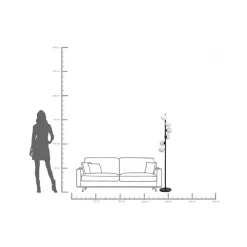 KARE Gulvlamper|Gulvlamper > Gulvlampe Scala Balls, sort, 160 cm, G9