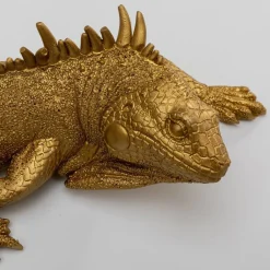 KARE Møbel Og Interiør > Lizard vægobjekt, lakeret polyresin, 31 x 11 cm, guld