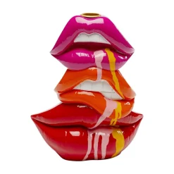 KARE Møbel Og Interiør > Lysestage Lips, højde 20 cm, polyresin, rød
