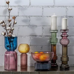 KARE Møbel Og Interiør > Lysestage Marvelous Duo, højde 49 cm, glas lilla/grå