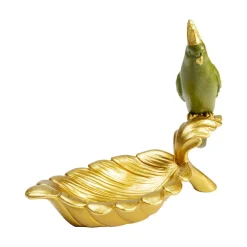 Møbel Og Interiør ^ KARE Parrot Guard dekorativ skål, guld/grøn, håndmalet