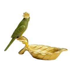 Møbel Og Interiør ^ KARE Parrot Guard dekorativ skål, guld/grøn, håndmalet