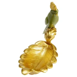 Møbel Og Interiør ^ KARE Parrot Guard dekorativ skål, guld/grøn, håndmalet