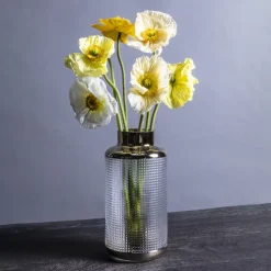 KARE Møbel Og Interiør > Vase LA Noble, højde 30 cm, glas, guld/klar, håndlavet