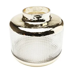 KARE Møbel Og Interiør > Vase LA Noble, højde 18 cm, glas, guld/klar, håndlavet