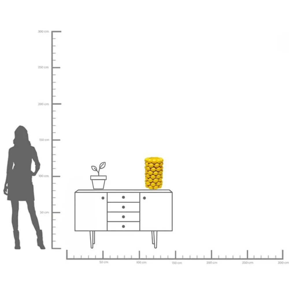 KARE Møbel Og Interiør > Vase Lemon Juice, højde 43 cm, Ø 26 cm, porcelæn, gul