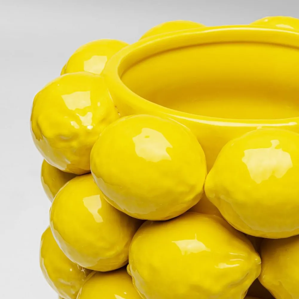 KARE Møbel Og Interiør > Vase Lemon Juice, højde 43 cm, Ø 26 cm, porcelæn, gul