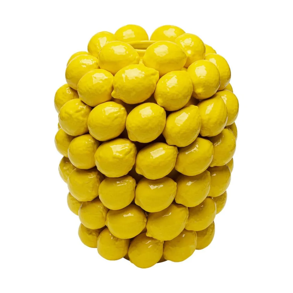 Møbel Og Interiør ^ KARE Vase Lemon Juice, højde 40 cm, Ø 31 cm, porcelæn, gul