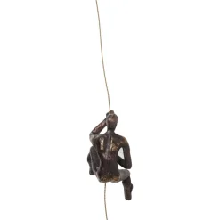 Møbel Og Interiør ^ KARE vægobjekt Climber Rope, polyresin, højde 51 cm, brun