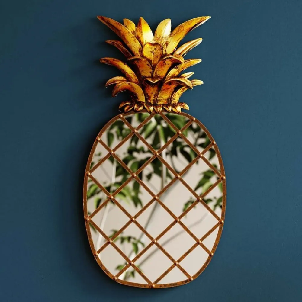 KARE Møbel Og Interiør > vægobjekt Pina Mirror, polyresin, glas, 50 cm, guld
