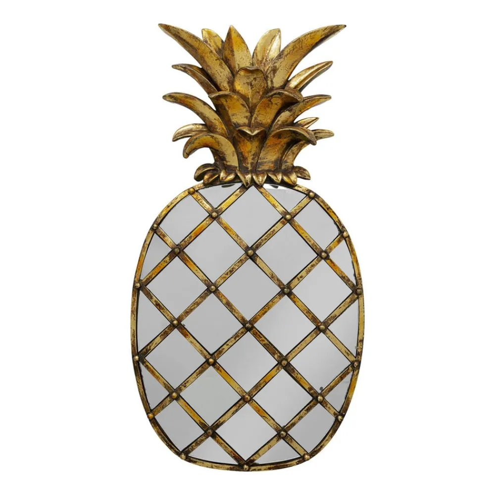KARE Møbel Og Interiør > vægobjekt Pina Mirror, polyresin, glas, 50 cm, guld