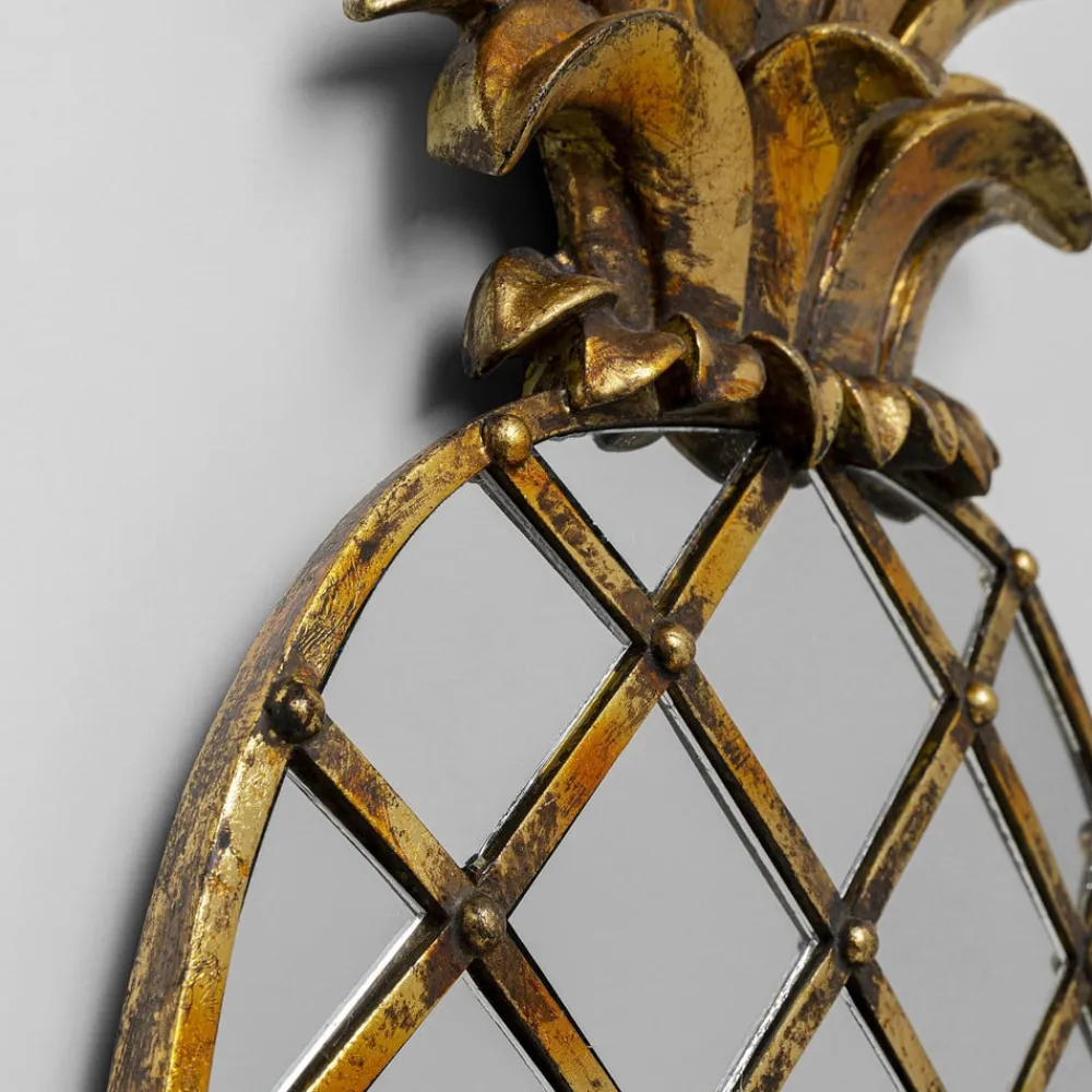 KARE Møbel Og Interiør > vægobjekt Pina Mirror, polyresin, glas, 50 cm, guld