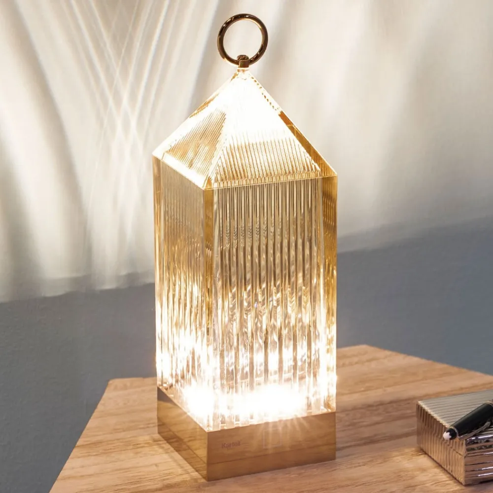 Kartell Dekorationsbelysning|Terrassebelysning > Lantern LED-bordlampe, bernstein IP54