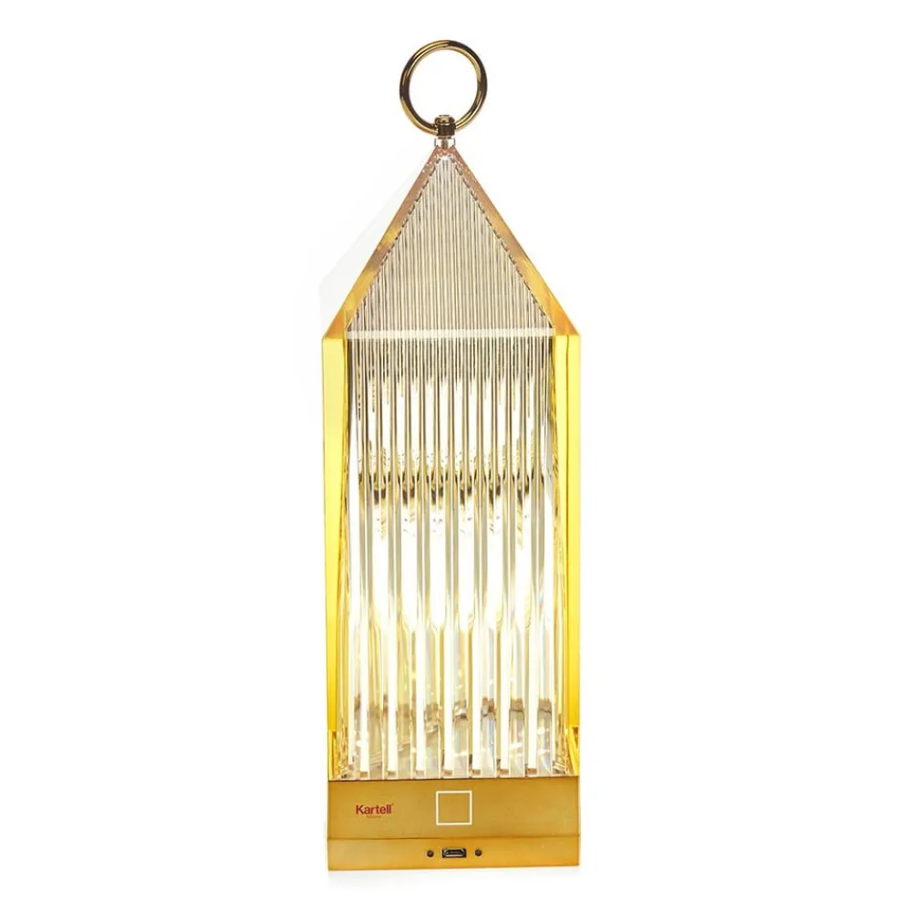Kartell Dekorationsbelysning|Terrassebelysning > Lantern LED-bordlampe, bernstein IP54
