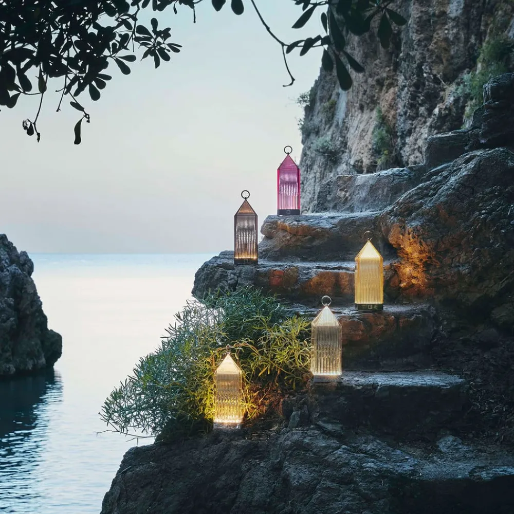 Kartell Dekorationsbelysning|Terrassebelysning > Lantern LED-bordlampe, bernstein IP54