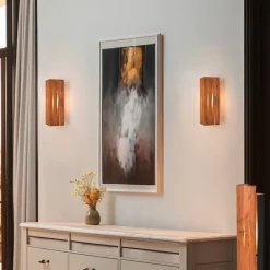 Væglamper ^ Trio Lighting Karuni væglampe, naturlig, træ, metal, E14