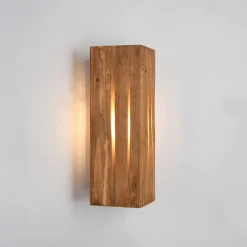 Væglamper ^ Trio Lighting Karuni væglampe, naturlig, træ, metal, E14