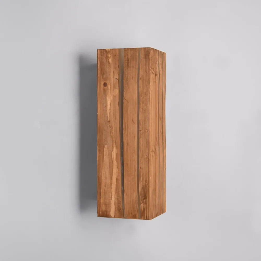 Væglamper ^ Trio Lighting Karuni væglampe, naturlig, træ, metal, E14