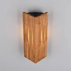 Væglamper ^ Trio Lighting Karuni væglampe, naturlig, træ, metal, E14