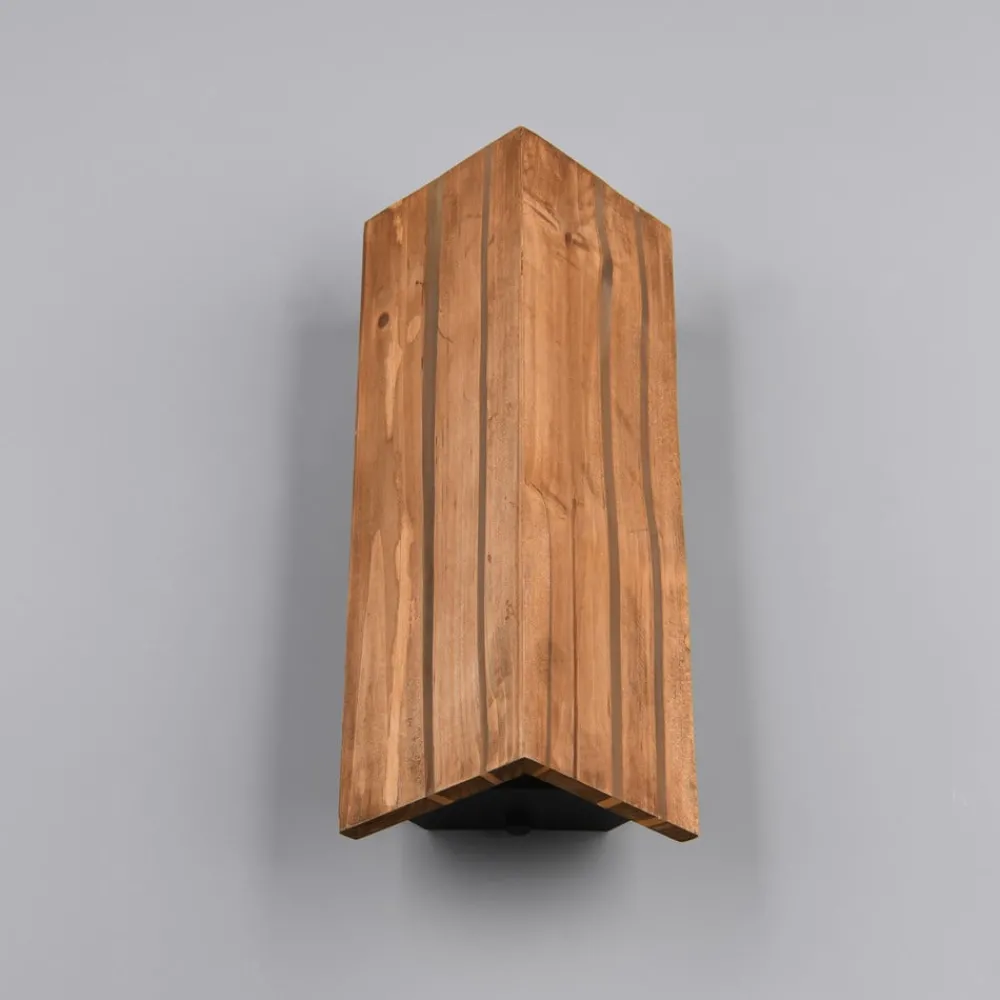 Væglamper ^ Trio Lighting Karuni væglampe, naturlig, træ, metal, E14