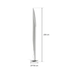 Gulvlamper|Gulvlamper ^ kdln gulvlampe Shakti, sølv, hvid satineret, højde 200 cm