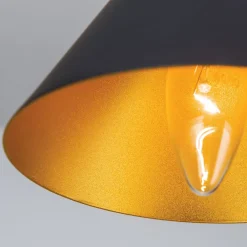 Pendellamper ^ ORION Kegleformet pendellampe Gunda i sort-guld