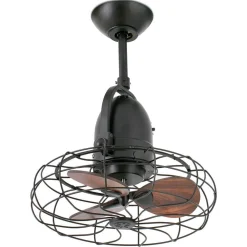 Loftventilatorer ^ FARO BARCELONA Keiki-ventilator, væg og loft, AC, mørkebrun