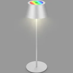 Briloner Terrassebelysning > Kiki LED-bordlampe, mat krom, IP44, 3.000 K, RGBW