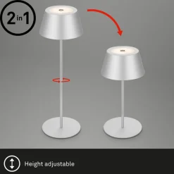 Briloner Terrassebelysning > Kiki LED-bordlampe, mat krom, IP44, 3.000 K, RGBW