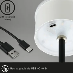 Briloner Terrassebelysning > Kiki LED-bordlampe, sort, IP44, 3.000 K, RGBW