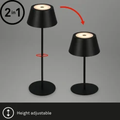 Briloner Terrassebelysning > Kiki LED-bordlampe, sort, IP44, 3.000 K, RGBW