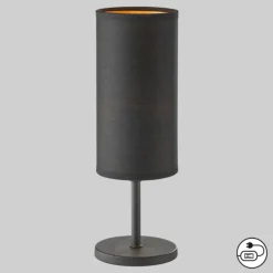 Bordlamper ^ FH Lighting Kira bordlampe, tekstilskærm, sort