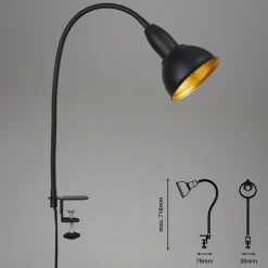 Briloner Bordlamper > Klemmelampe Hygge Comfort light Retro, sort