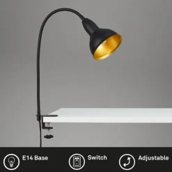 Briloner Bordlamper > Klemmelampe Hygge Comfort light Retro, sort