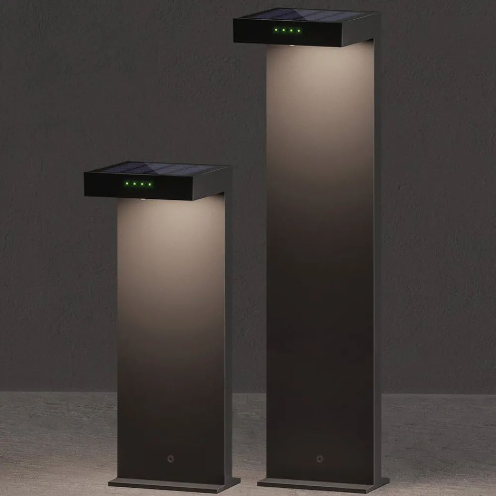 Solcellelamper|Terrassebelysning ^ KLEWE LED-solcellelampe ALA GROUND MAXI, antracit, 65 cm, IP65