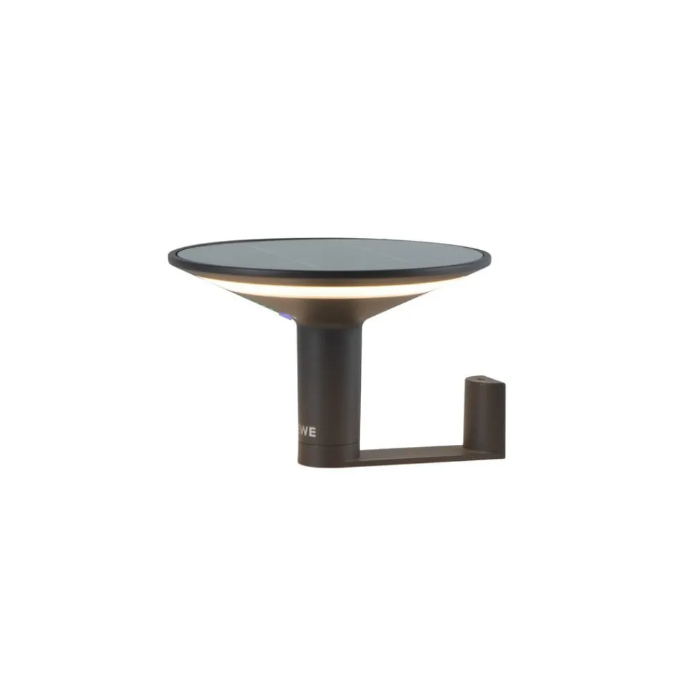 Solcellelamper ^ KLEWE LED-væglampe Keope, antracit, Ø 21 cm aluminium IP65