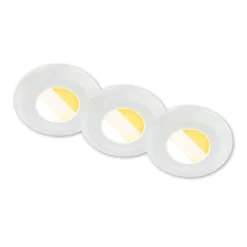 Briloner Loftlamper|Indbygningsspots > Klira indbygningslampe, hvid, Ø 9 cm, IP44, dæmpbar, 3 stk