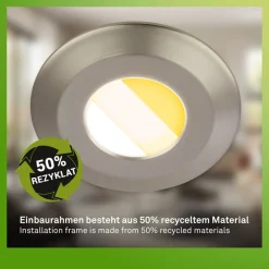 Briloner Loftlamper|Indbygningsspots > Klira indbygningslampe, mat nikkel, Ø 9 cm, IP44, 3 stk